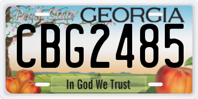 GA license plate CBG2485