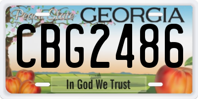 GA license plate CBG2486