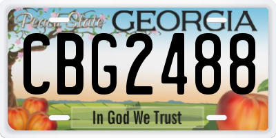 GA license plate CBG2488