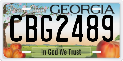 GA license plate CBG2489