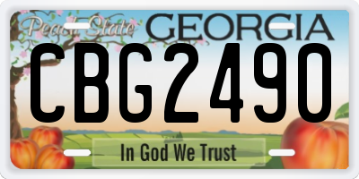GA license plate CBG2490