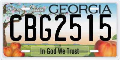 GA license plate CBG2515