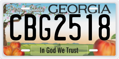 GA license plate CBG2518