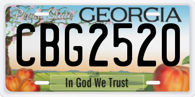 GA license plate CBG2520