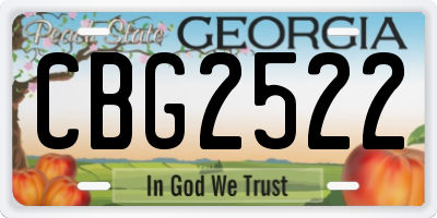 GA license plate CBG2522