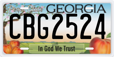 GA license plate CBG2524