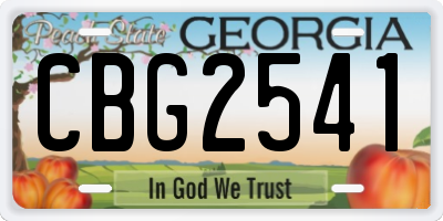 GA license plate CBG2541