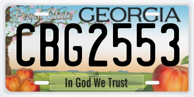 GA license plate CBG2553