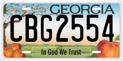GA license plate CBG2554