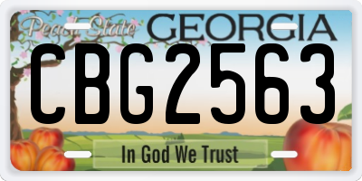 GA license plate CBG2563
