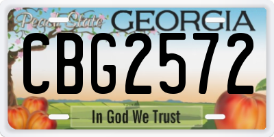 GA license plate CBG2572