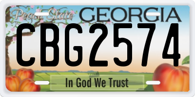 GA license plate CBG2574