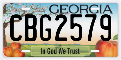 GA license plate CBG2579