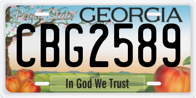 GA license plate CBG2589