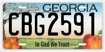 GA license plate CBG2591