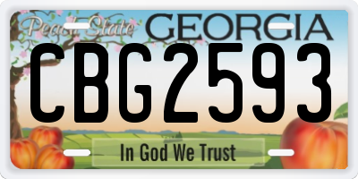 GA license plate CBG2593