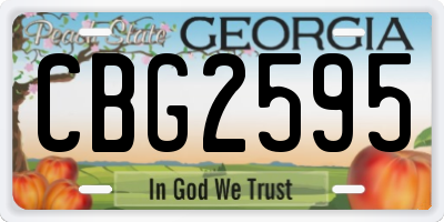 GA license plate CBG2595