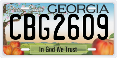 GA license plate CBG2609
