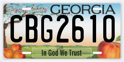 GA license plate CBG2610