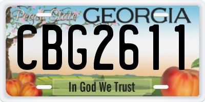 GA license plate CBG2611