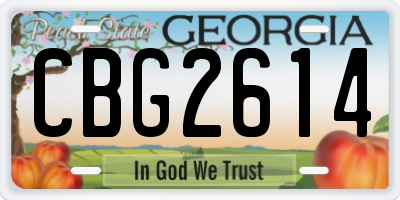 GA license plate CBG2614