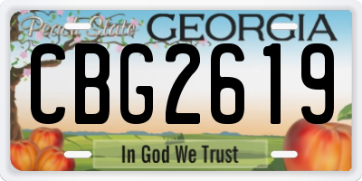 GA license plate CBG2619