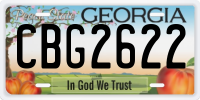 GA license plate CBG2622