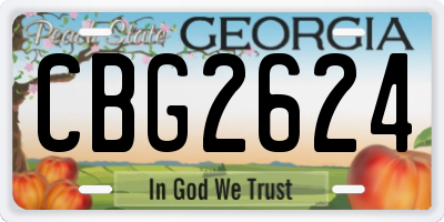 GA license plate CBG2624