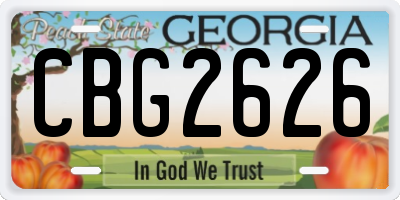 GA license plate CBG2626