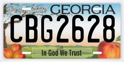 GA license plate CBG2628