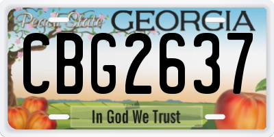 GA license plate CBG2637