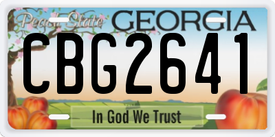 GA license plate CBG2641
