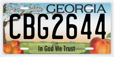GA license plate CBG2644