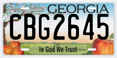 GA license plate CBG2645