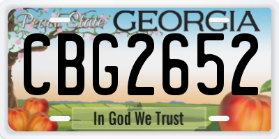 GA license plate CBG2652