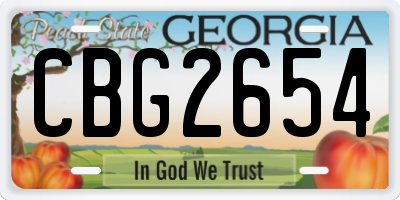 GA license plate CBG2654