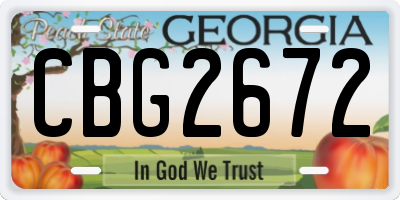GA license plate CBG2672