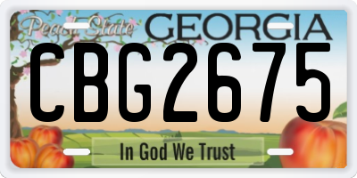 GA license plate CBG2675