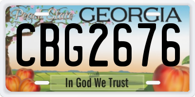 GA license plate CBG2676