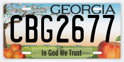 GA license plate CBG2677