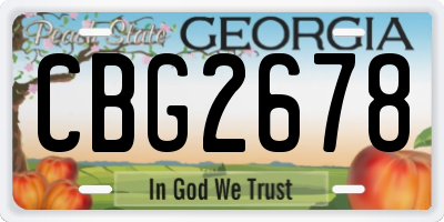 GA license plate CBG2678
