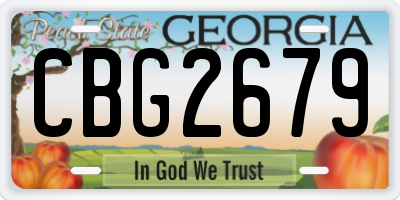 GA license plate CBG2679