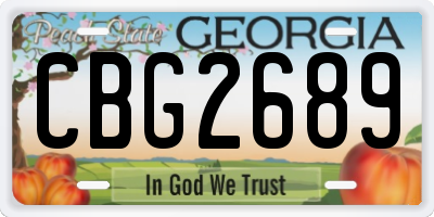 GA license plate CBG2689