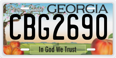 GA license plate CBG2690