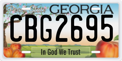 GA license plate CBG2695