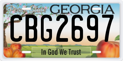 GA license plate CBG2697