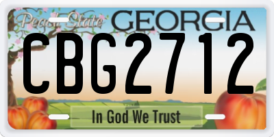 GA license plate CBG2712