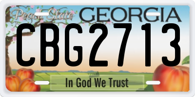 GA license plate CBG2713