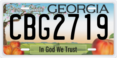 GA license plate CBG2719