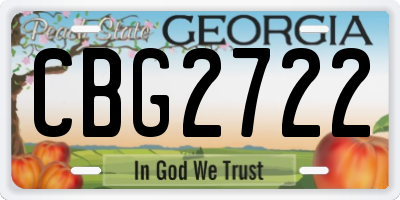 GA license plate CBG2722